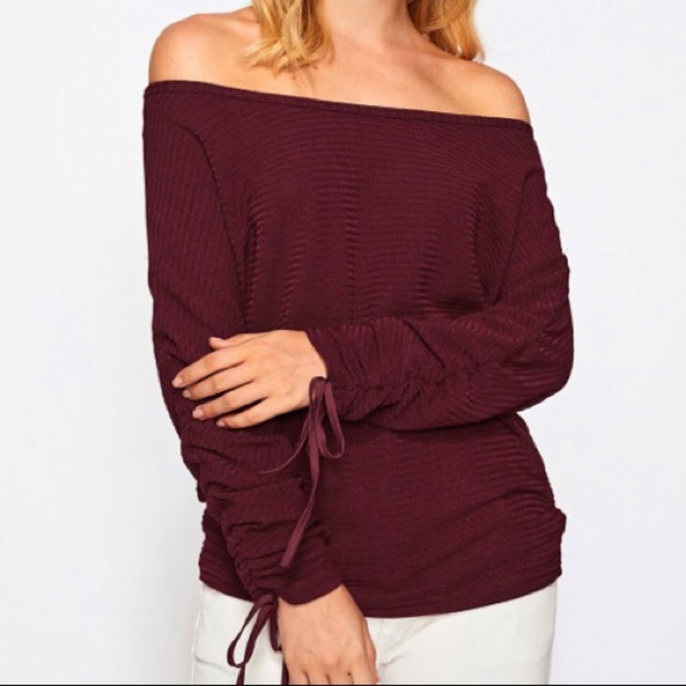 Off Shoulder Knit Sweater